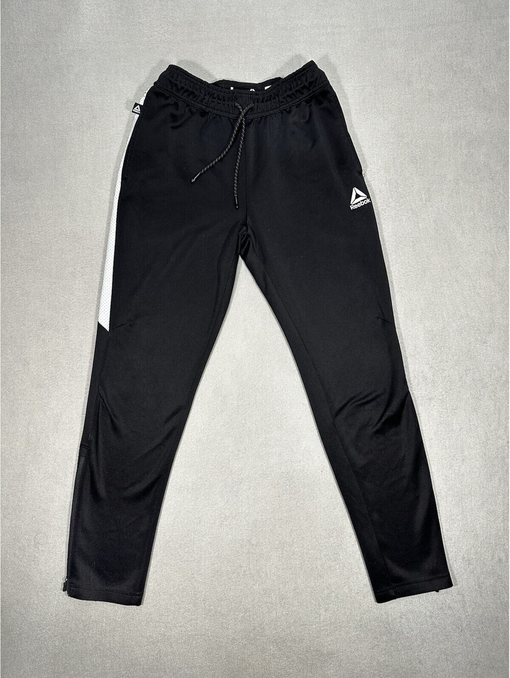 Reebok Boys Track Pants Joggers Black Size S Athletic Drawstring Fleece